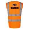 HVV Orange Fire Warden Back