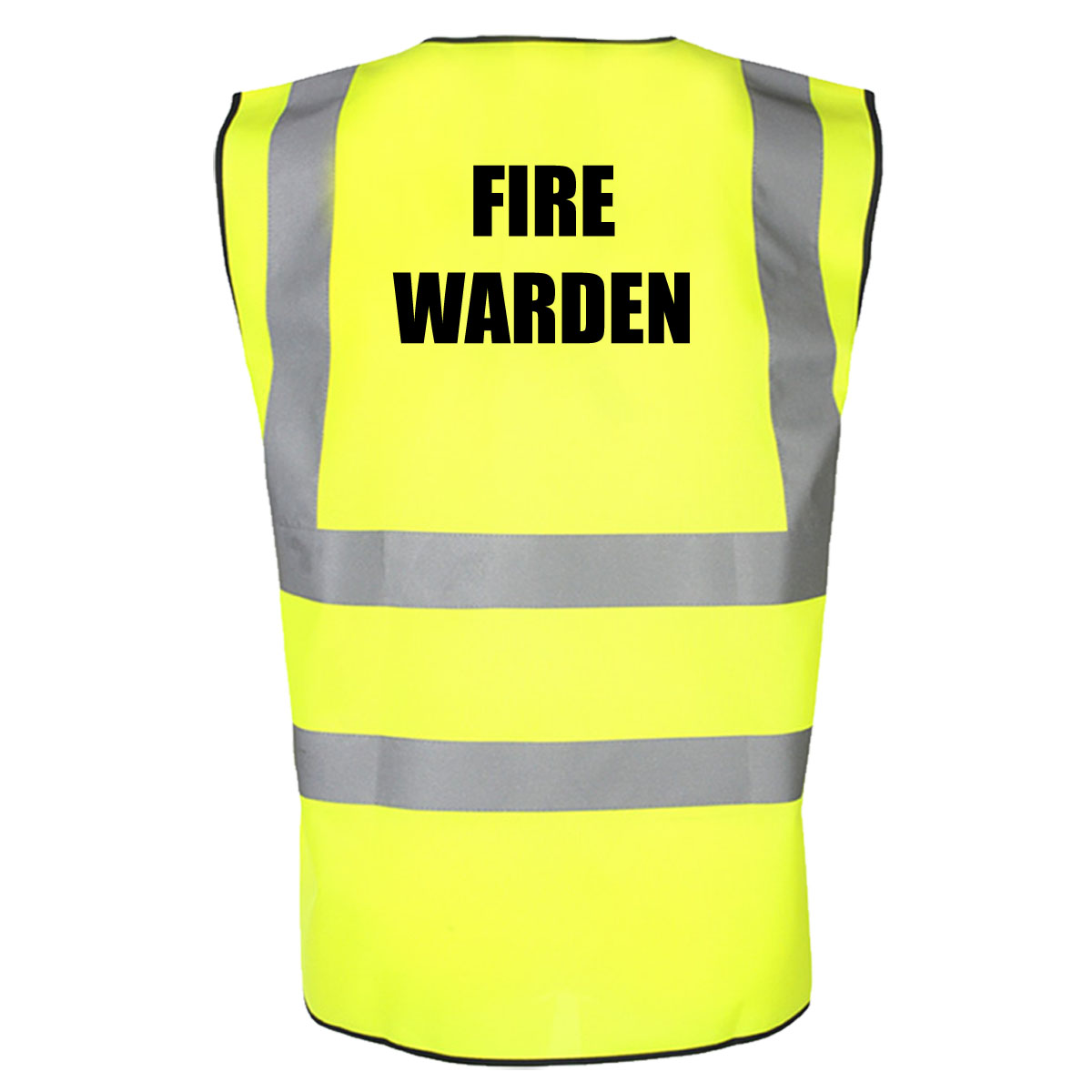 Printed Yellow Fire Warden Hi Vis Viz Vest High Visibility Reflective Waistcoat 